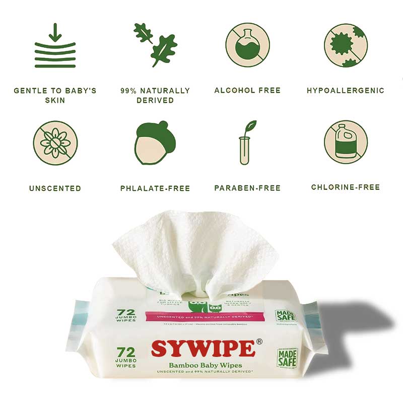 Eco-Friendly Natural Bamboo Baby Wipes for Sensitive Skin Total of 216 Wipes