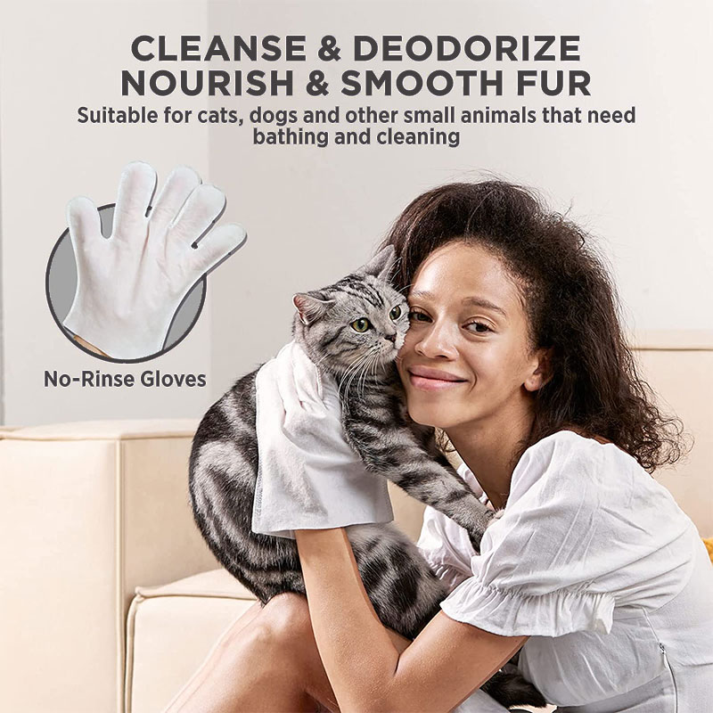 Cats Gloves Wipes Pet Grooming Cleaning Wipes 8 Pcs Per Pack 