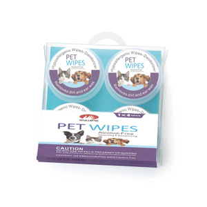 Pet Wipes for Dogs and Cats, Push Clean Deodorizing Wipes of Travel