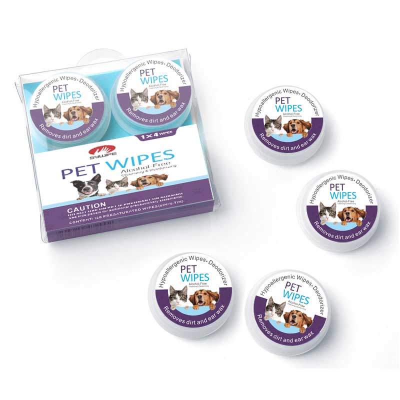 Pet Wipes for Dogs and Cats, Push Clean Deodorizing Wipes of Travel